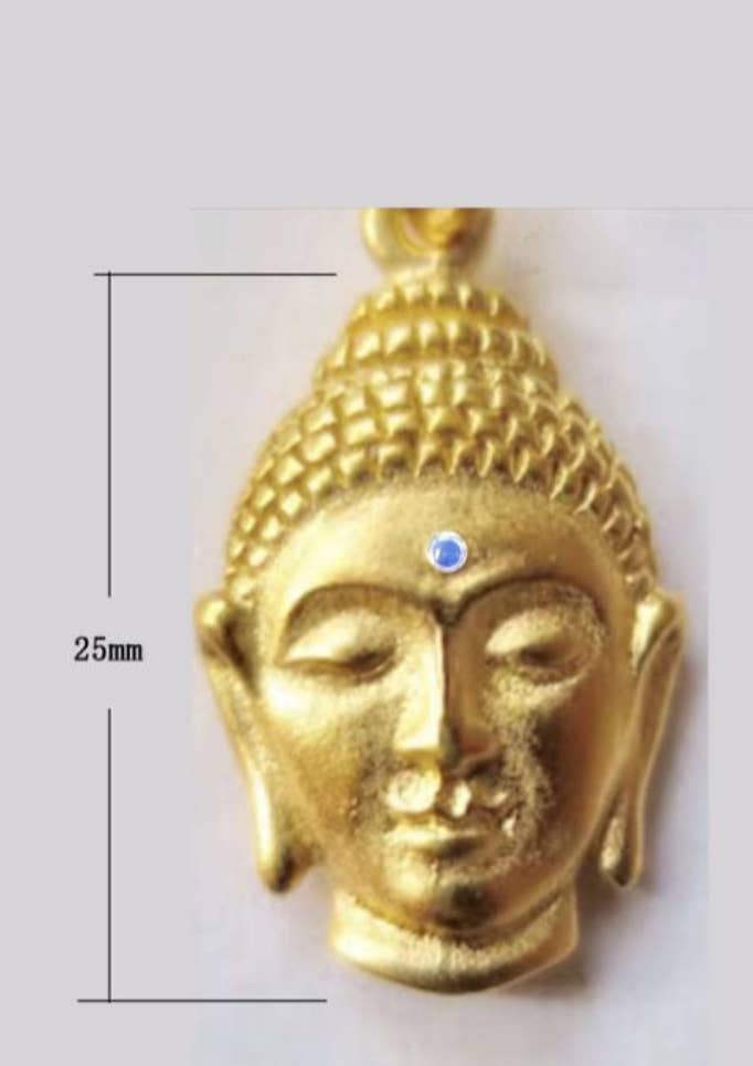 Gold Buddha Moonstone Long Chain Necklace