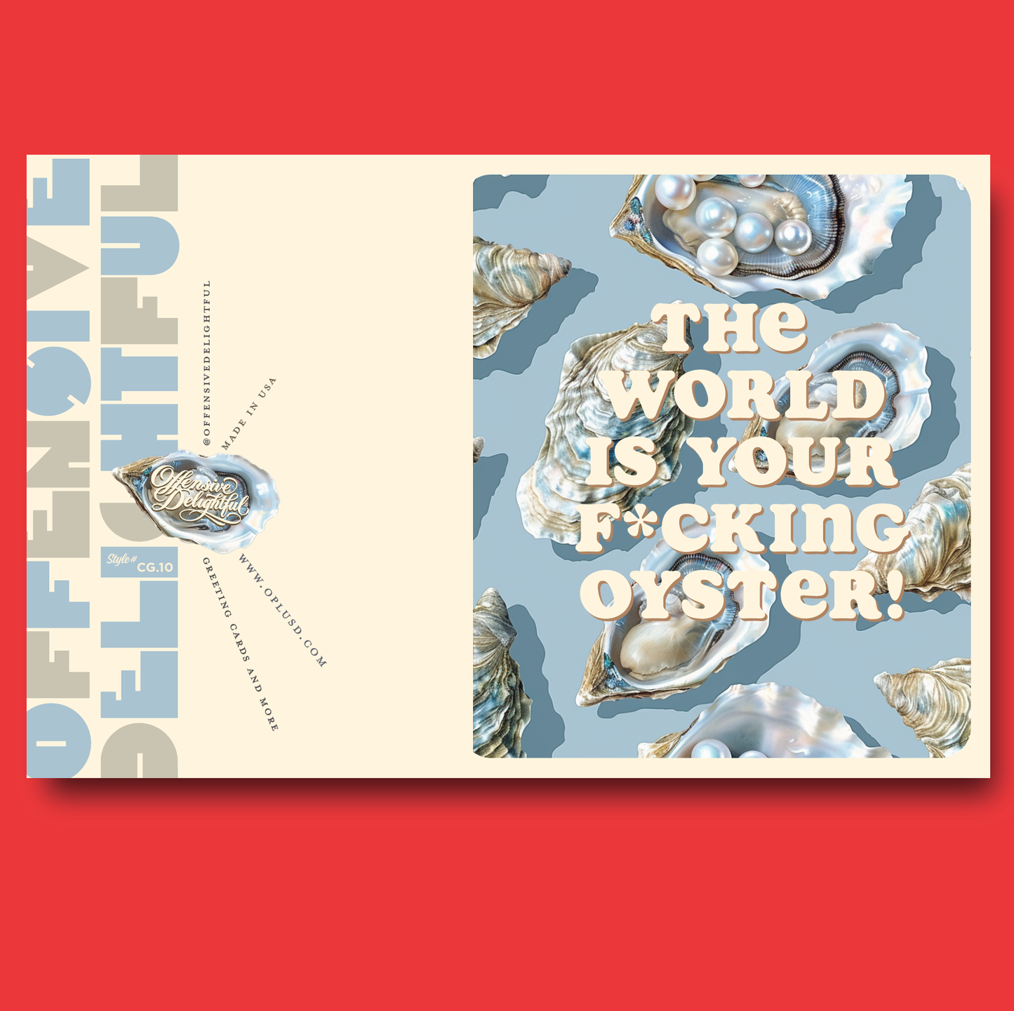 Oyster World greeting card