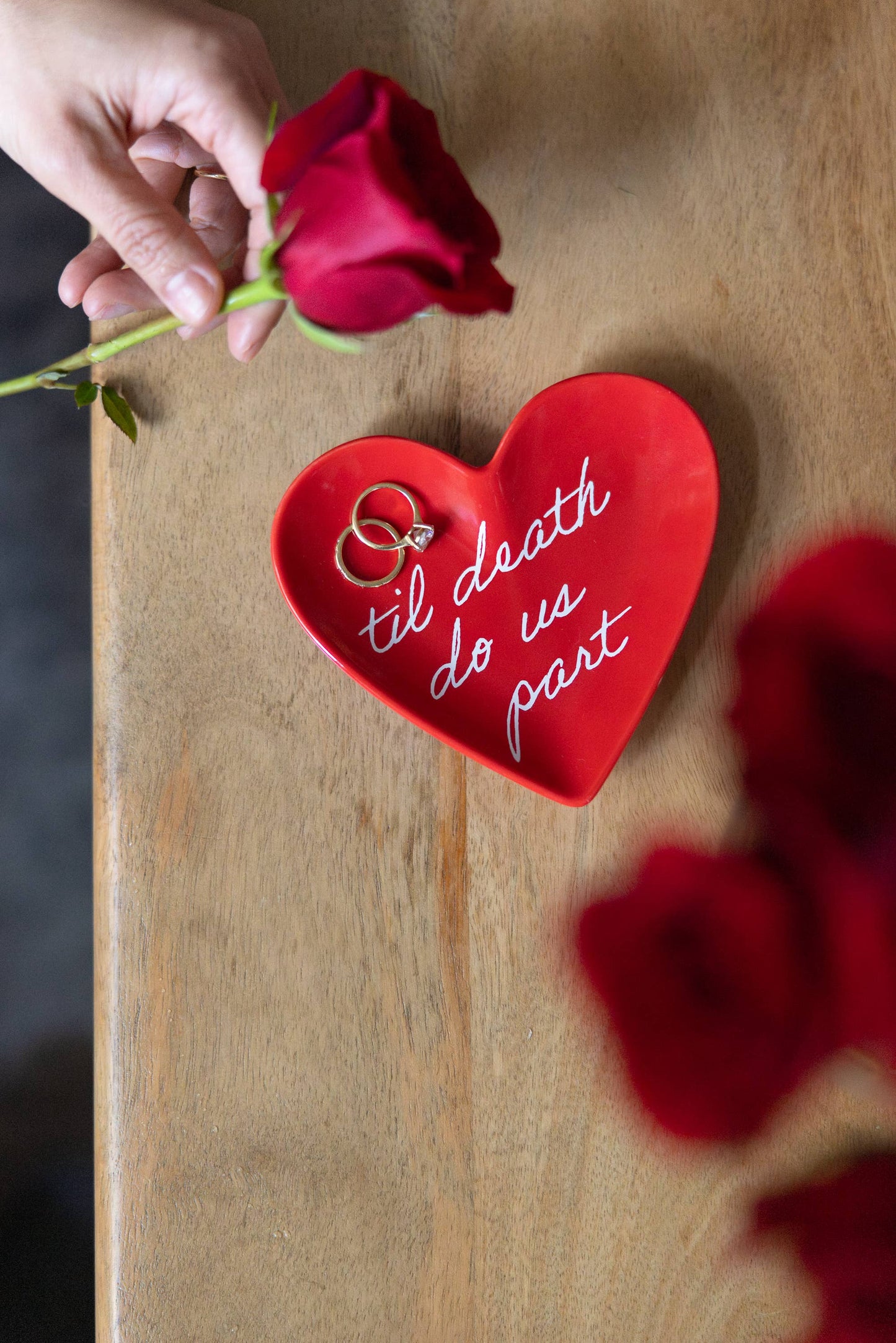 Ceramic Trinket Tray - Heart - "Til Death Do Us Part"