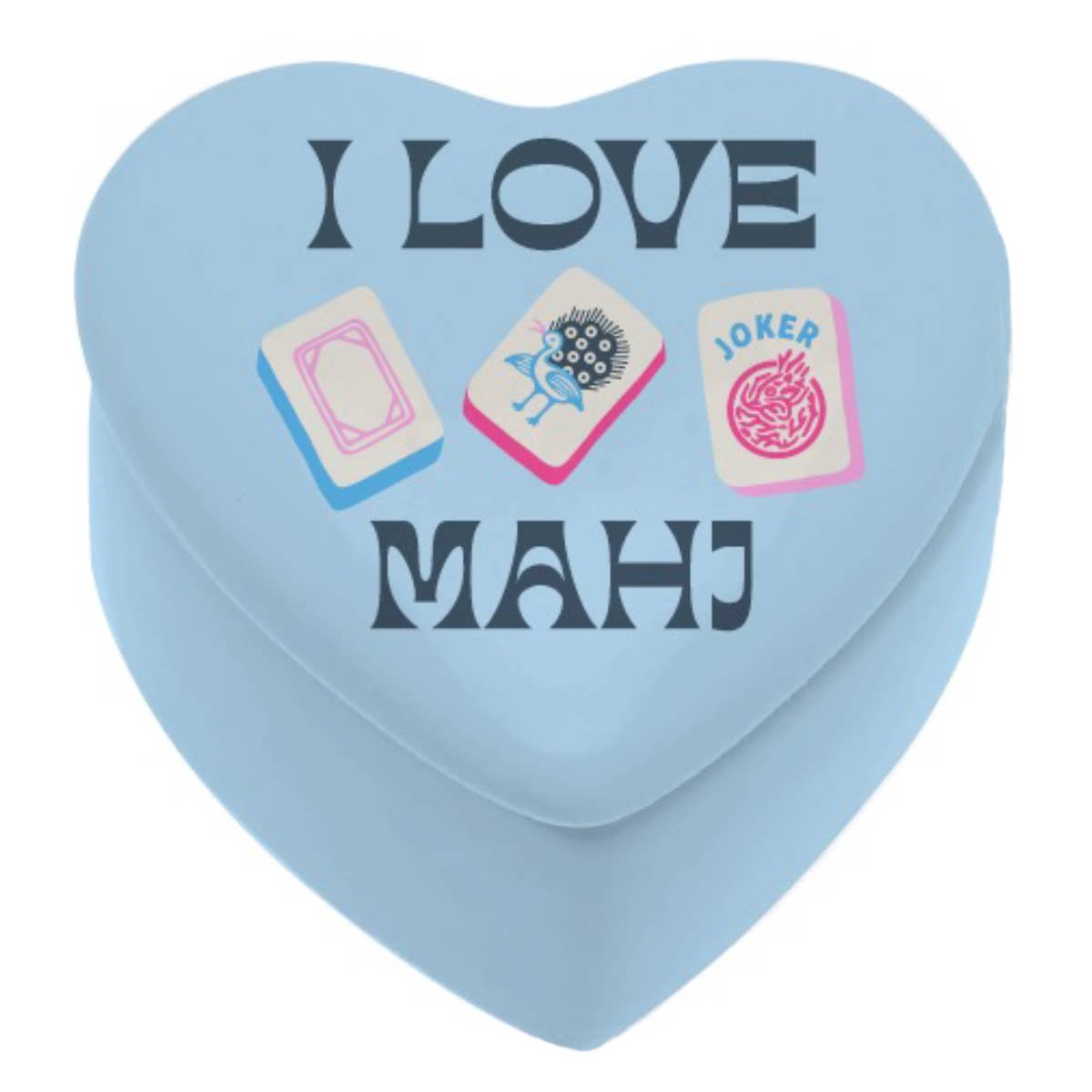 Ceramic I Love Mahj Trinket Box