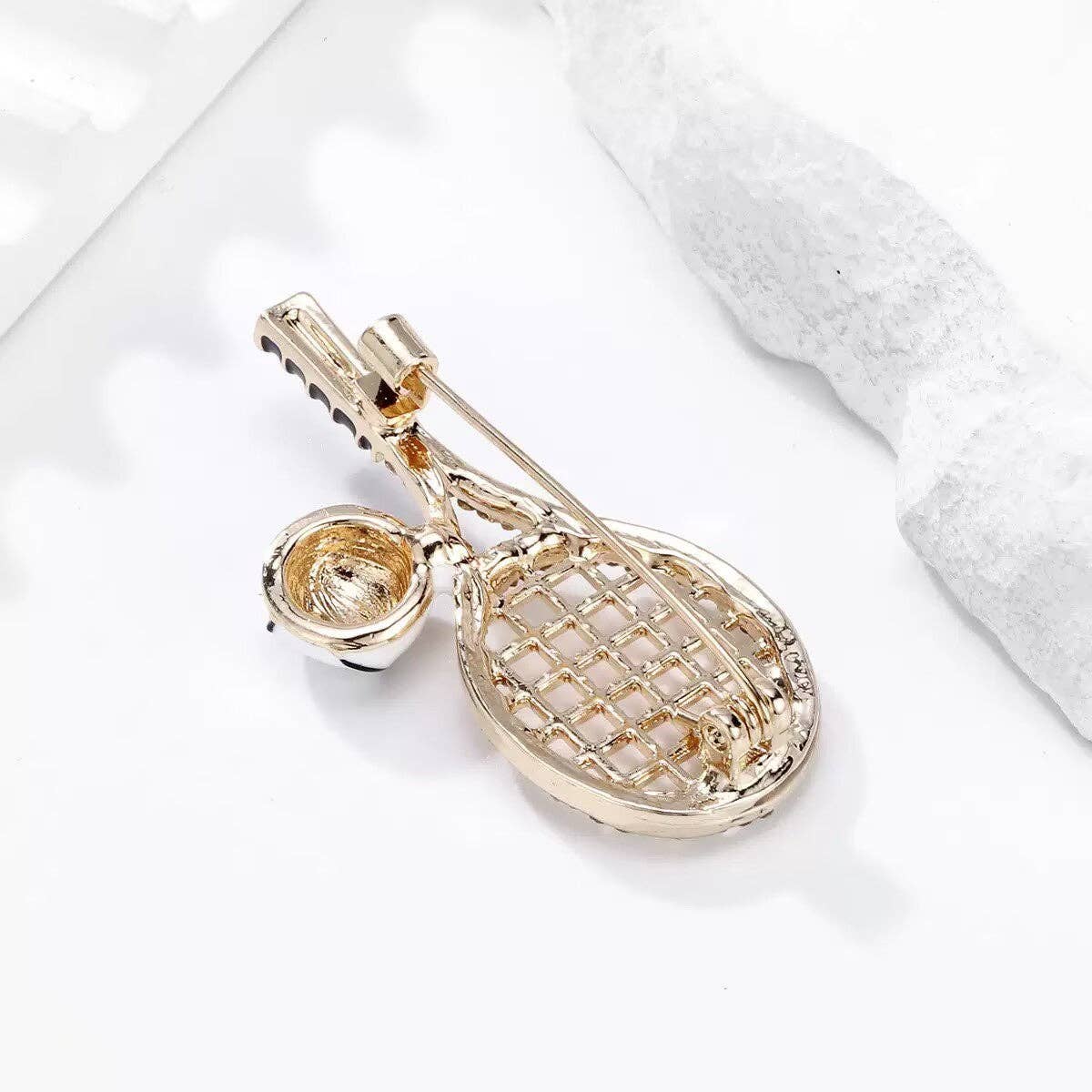 Tennis Alloy Rhinestone Brooch PA5932