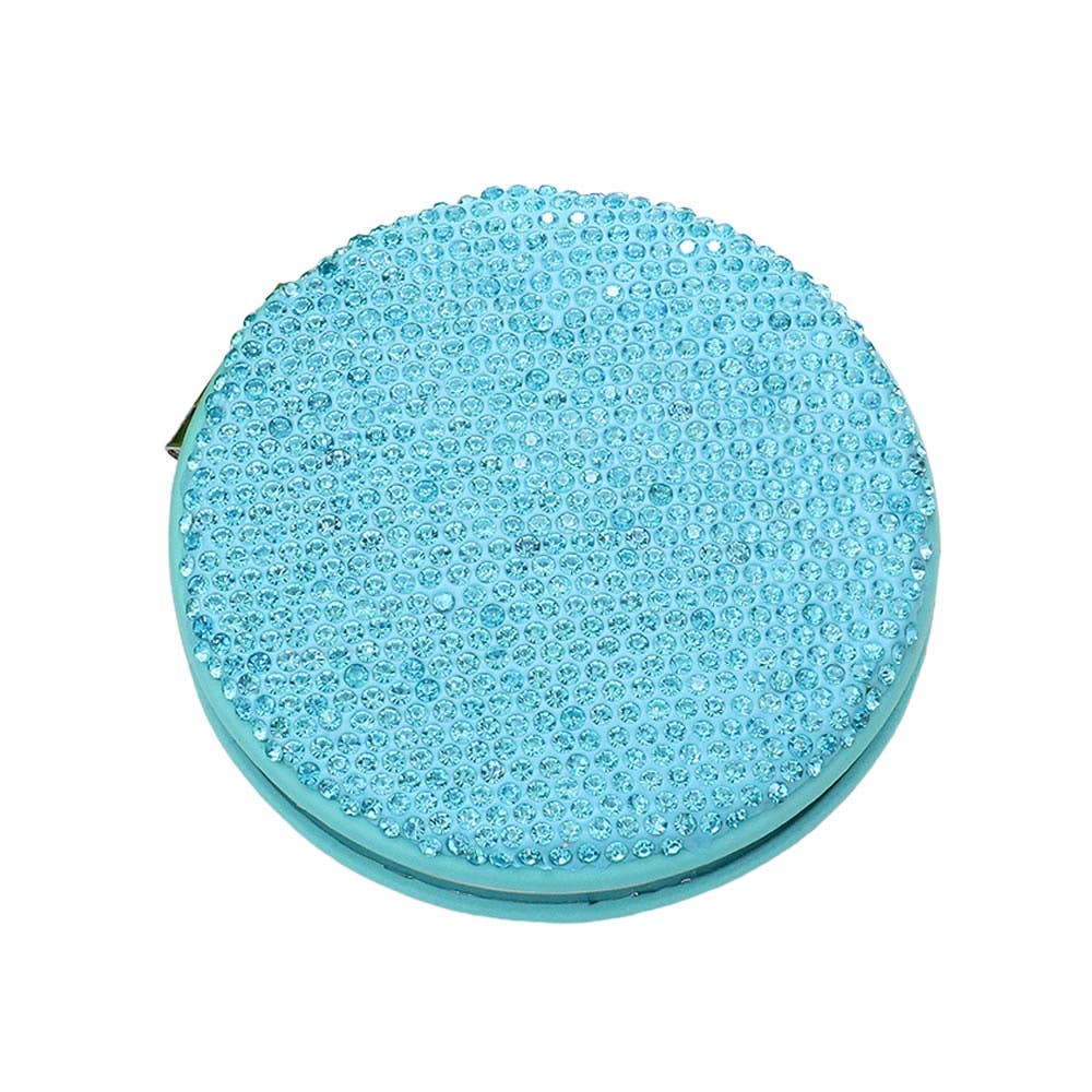 Bling Studded Round Compact Mirror
