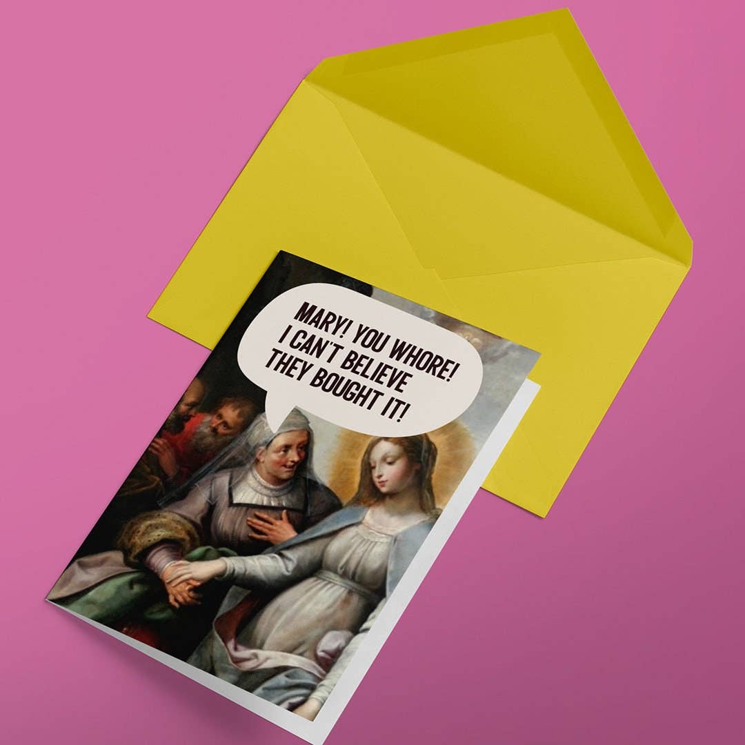 Immaculate Deception Funny Adult Christmas Card
