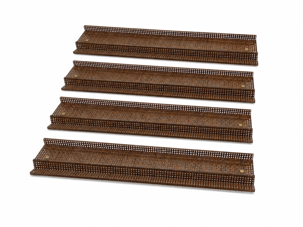 Rattan Mahjong Rack & Pusher | Set of 4 | Chocolate Woven