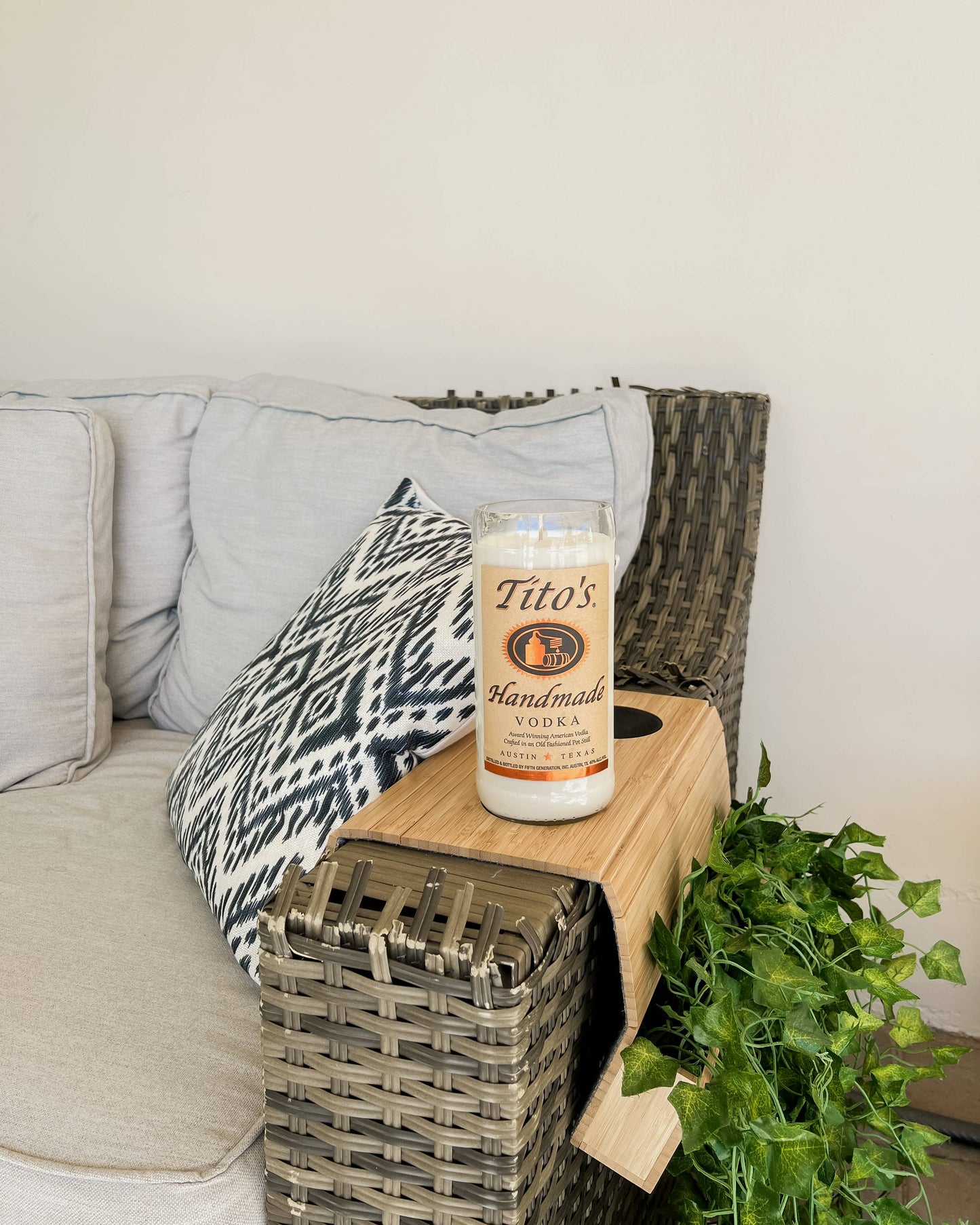 Recycled Titos Candle