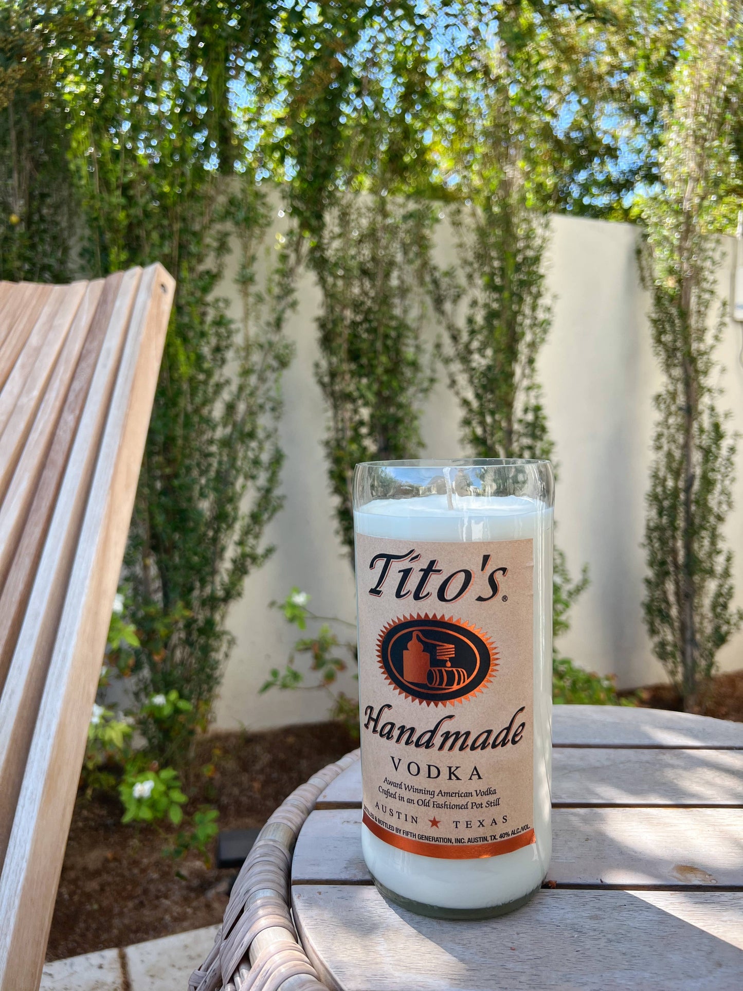 Recycled Titos Candle