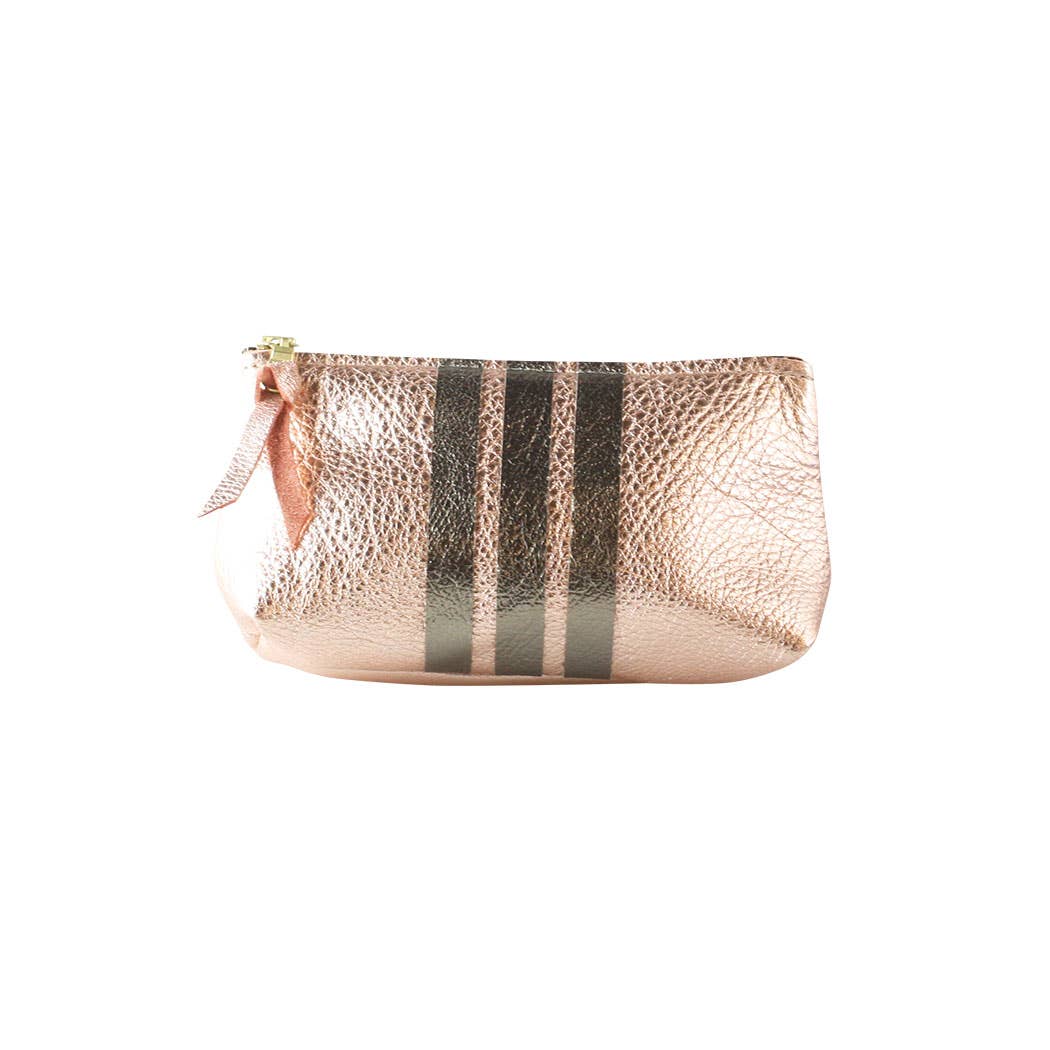 The Metallic Stripe Smaller Makeup Clutch