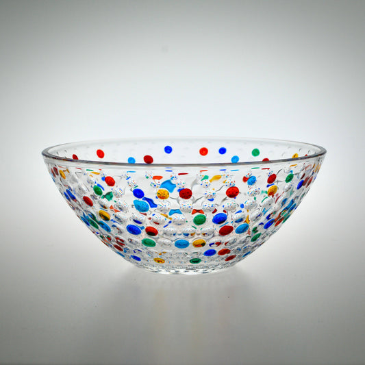 Bubbles Glass Bowl, Hand-painted in Italy