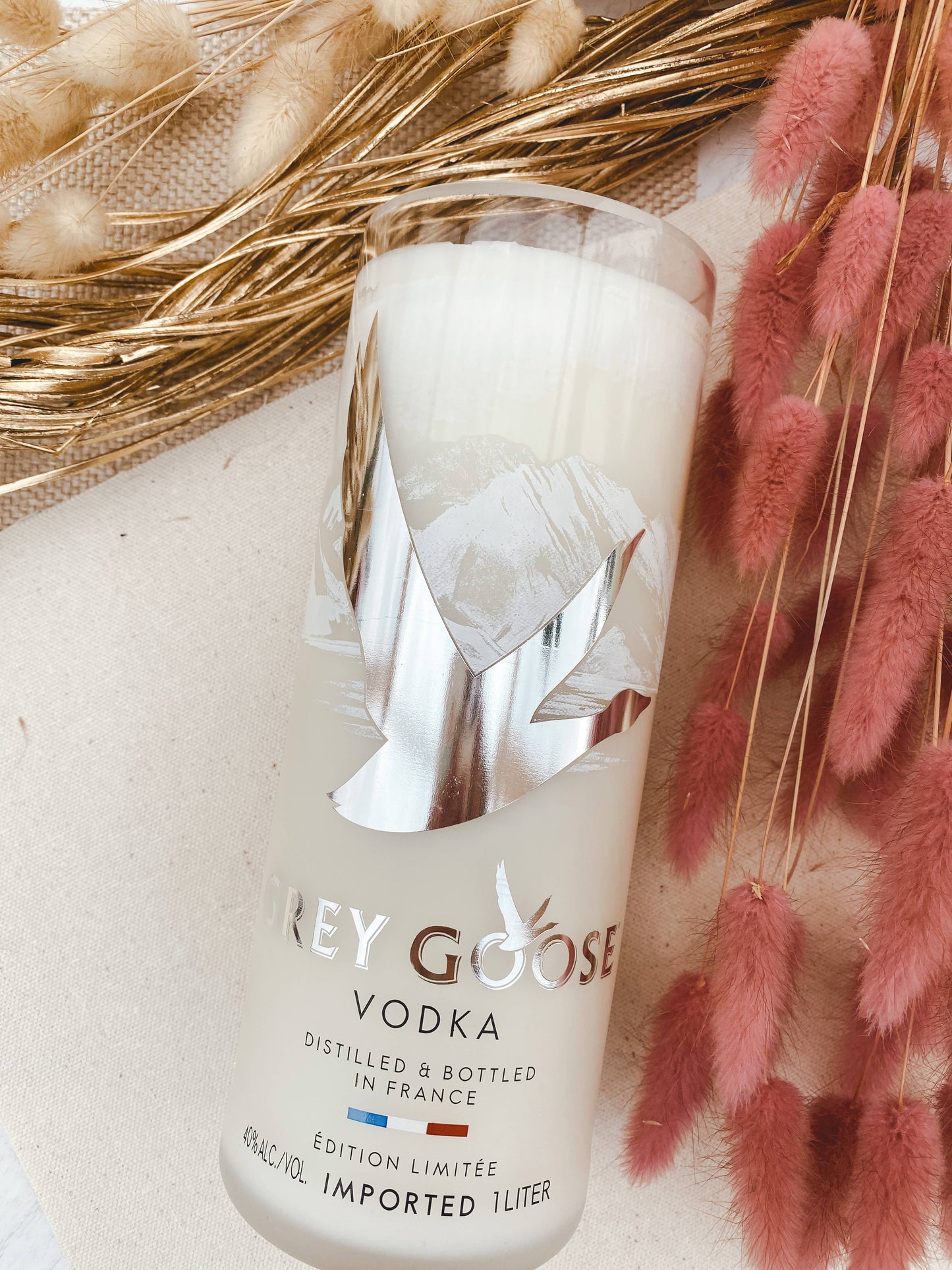 Recycled Grey Goose Candle 