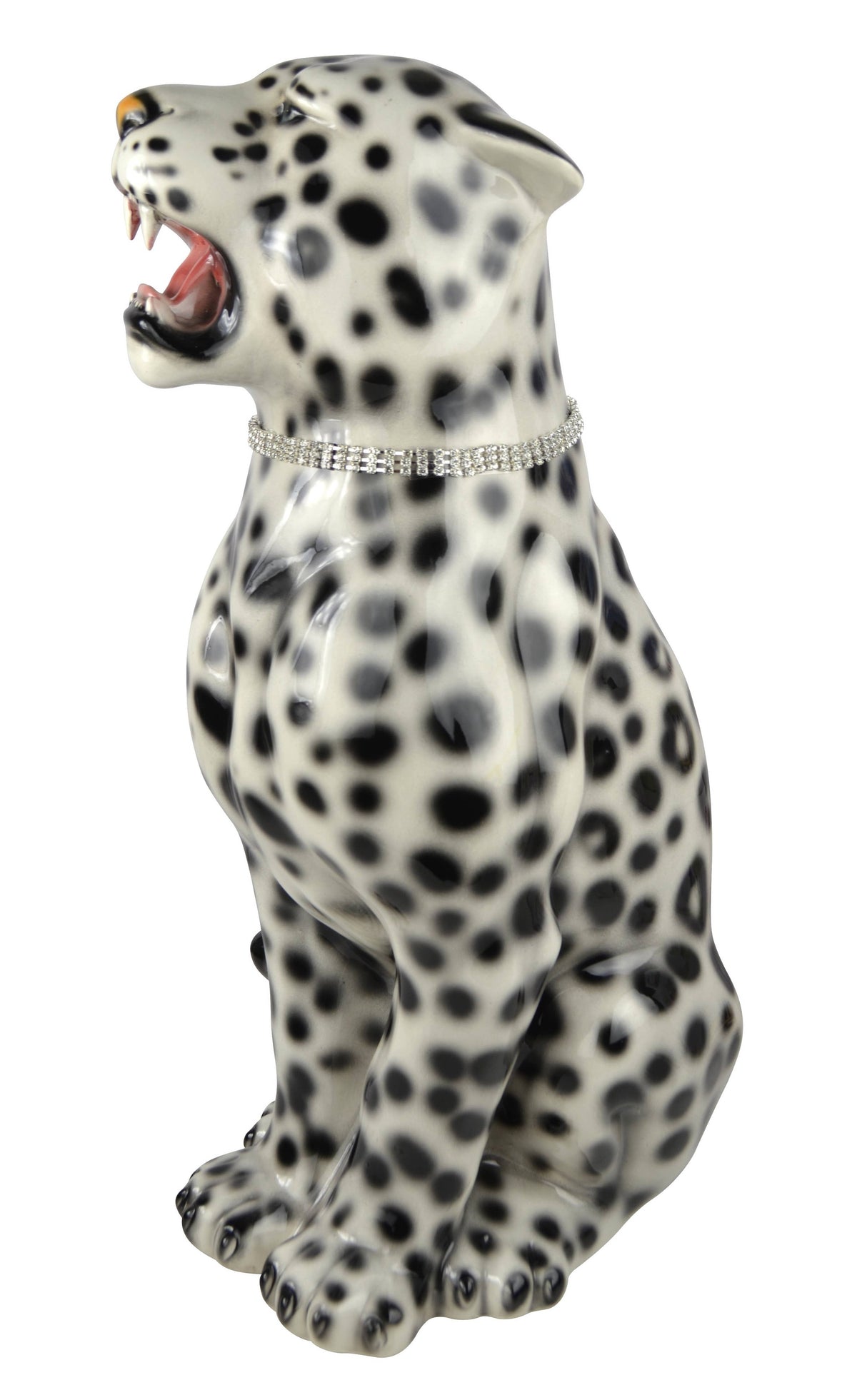 22" BLACK & WHITE LEOPARD, (CAPODIMONTE)