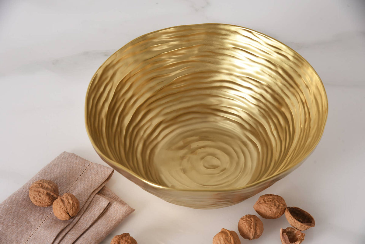 Extra Large Gold Porcelain Serving Bowl