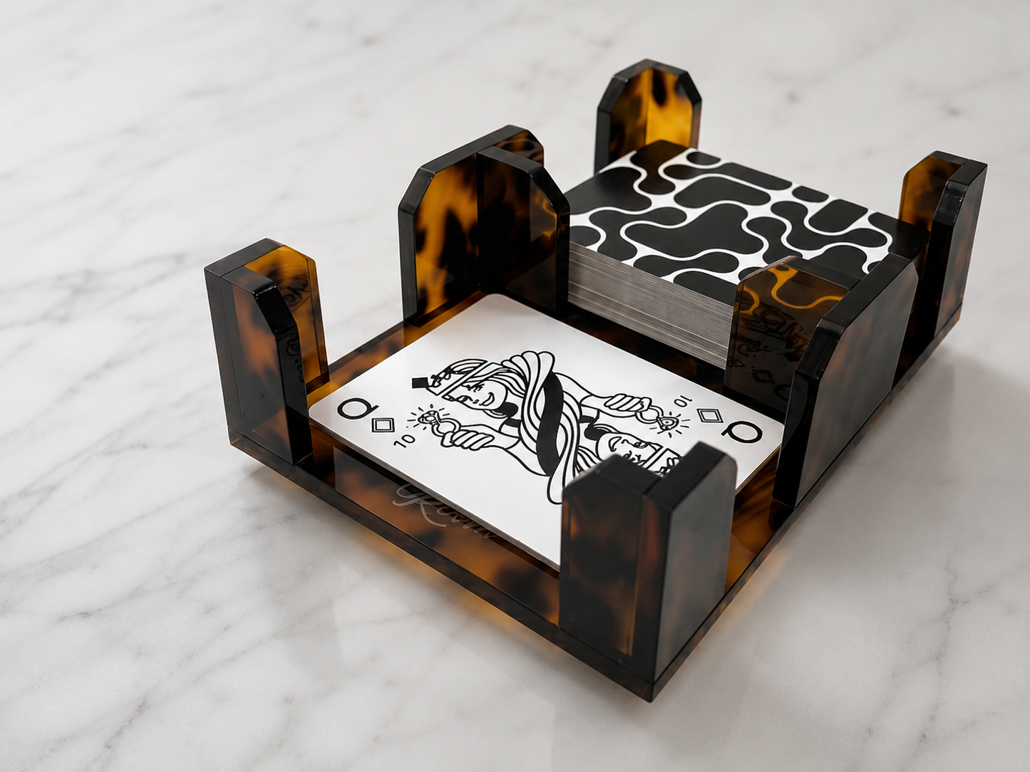 Acrylic Canasta Card Spinner- Tortoise or Clear