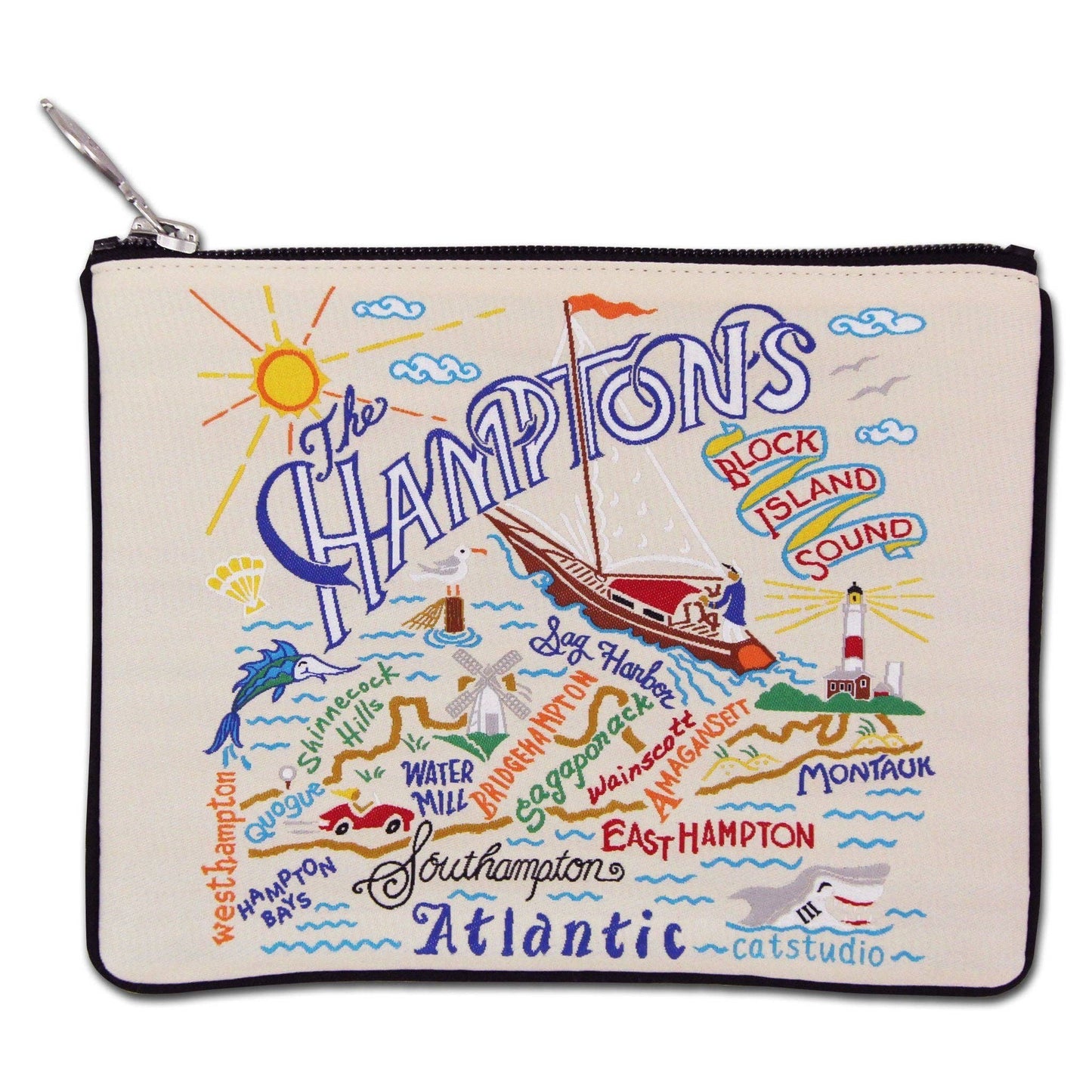 Beachy and Elegant Hamptons Zip Pouch