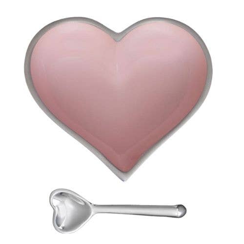 Happy Blush Pink Heart with Heart Spoon