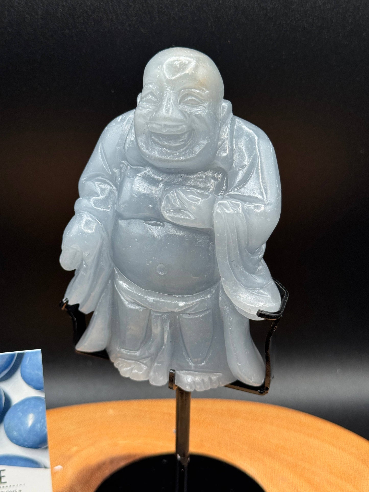 Angelite Happy Laughing Buddha carving G661C