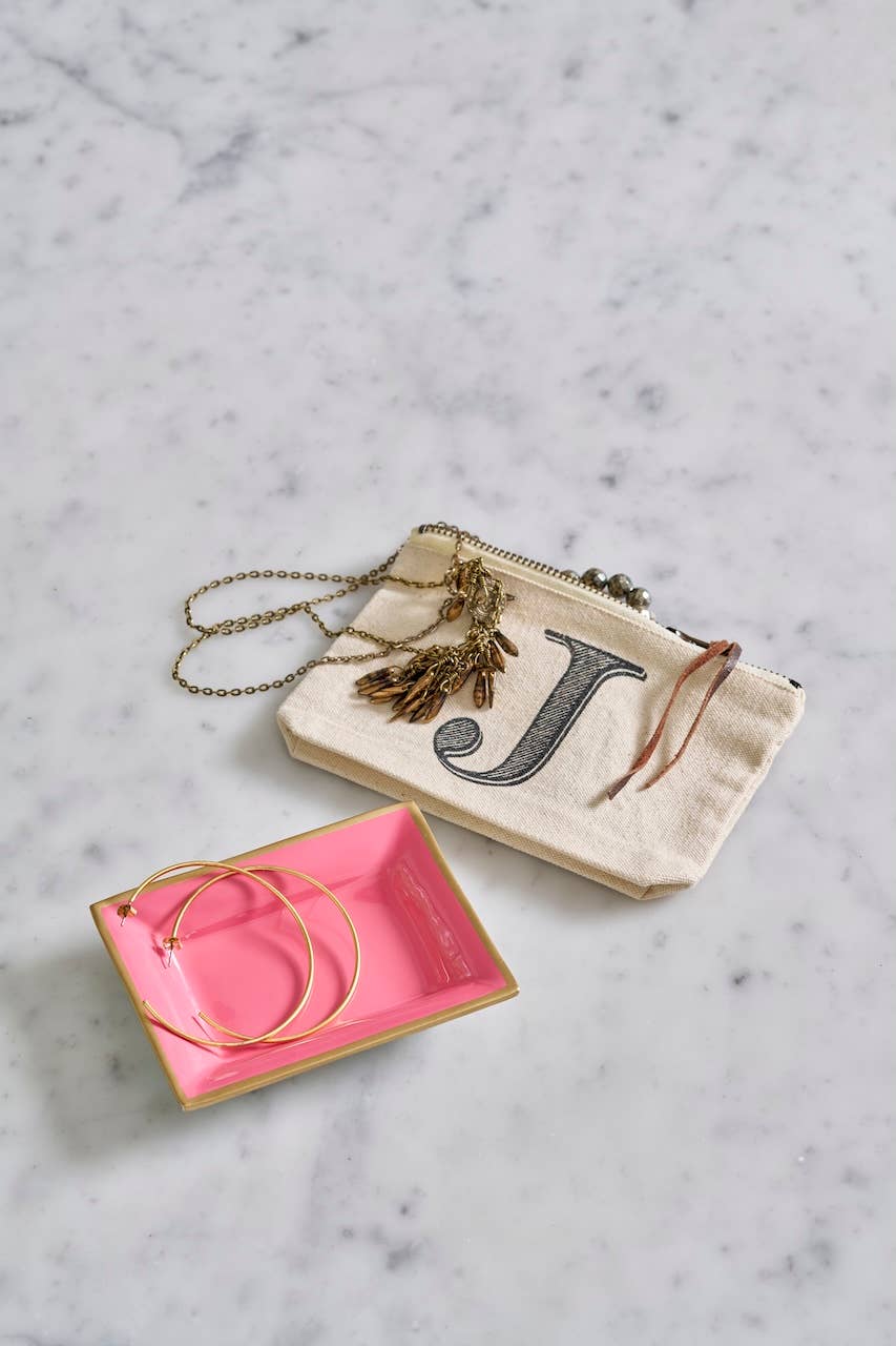 The Elizabeth Enameled Tray in Pink