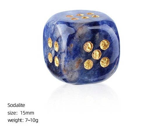 Dice - 15mm Natural Jade Laser Engraved Cube Dice with Rounded Edges Semi-Precious Stone (Set of 2)