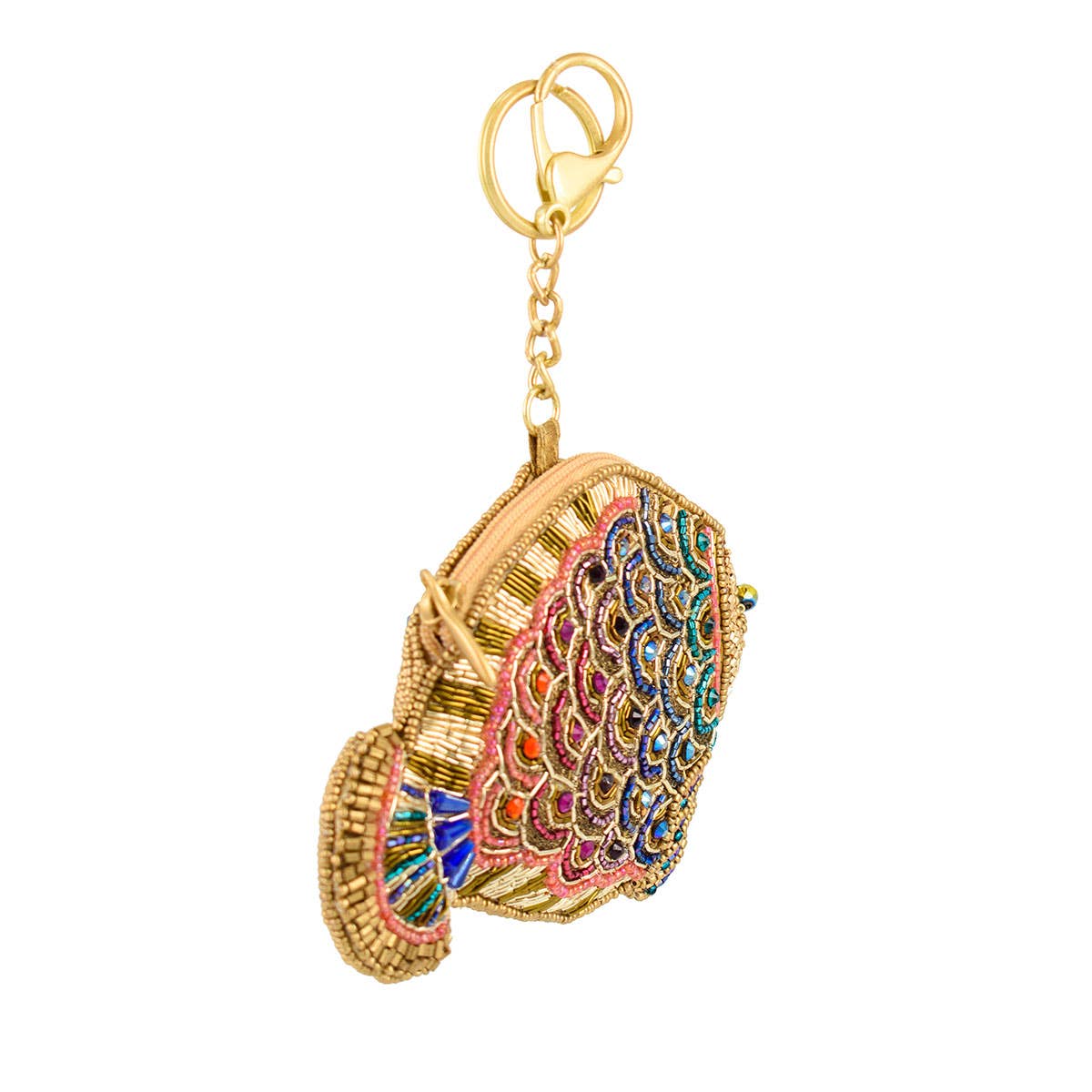 Shimmer Fish Beaded Fish Multi-Color Scales Coin Purse