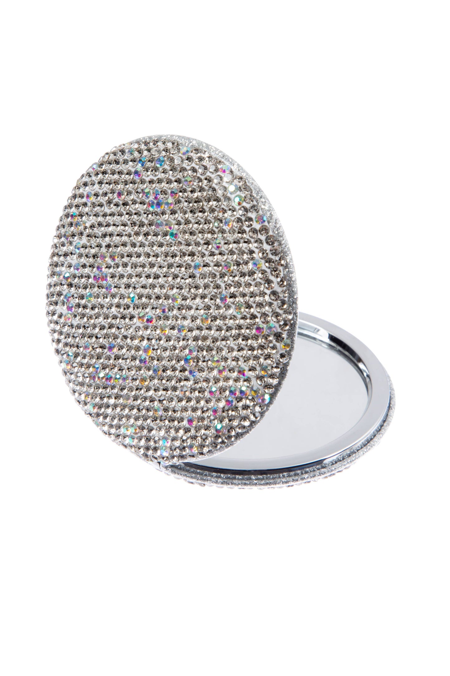 Circle Rhinestone Folding Makeup Mirror