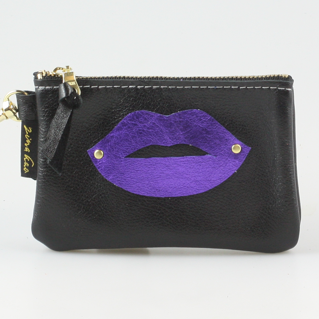 The LIPS Appliqué Clutch/Makeup Bag
