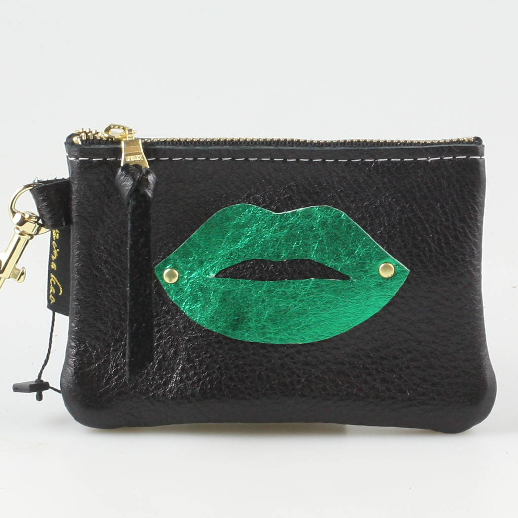 The LIPS Appliqué Clutch/Makeup Bag