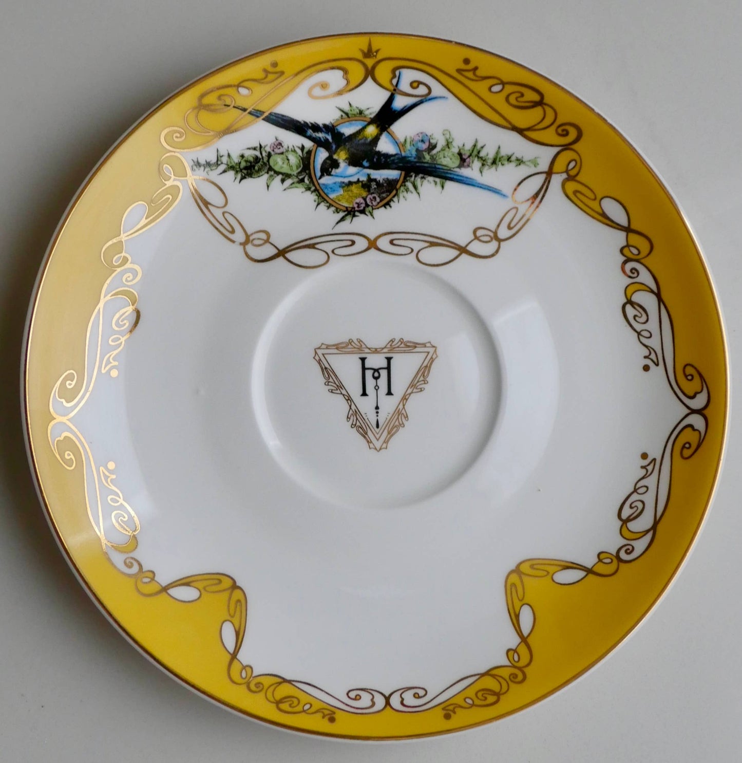 Yellow Bird Insult cup and saucer: I could poison you