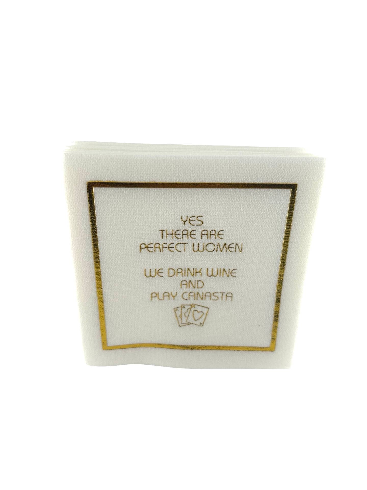 Linen-Feel Cocktail Napkins, Perfect Women Canasta