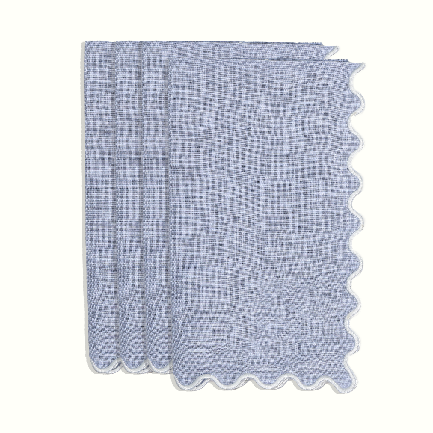 Powder Blue Linen Dinner Napkins - Set of 4