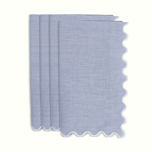 Powder Blue Linen Dinner Napkins - Set of 4