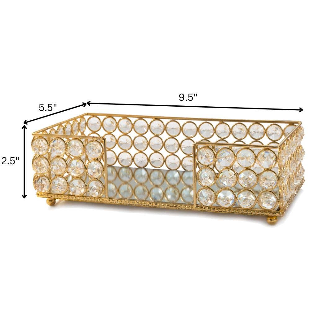 Gold Cristal Rectangular Napkin Holder