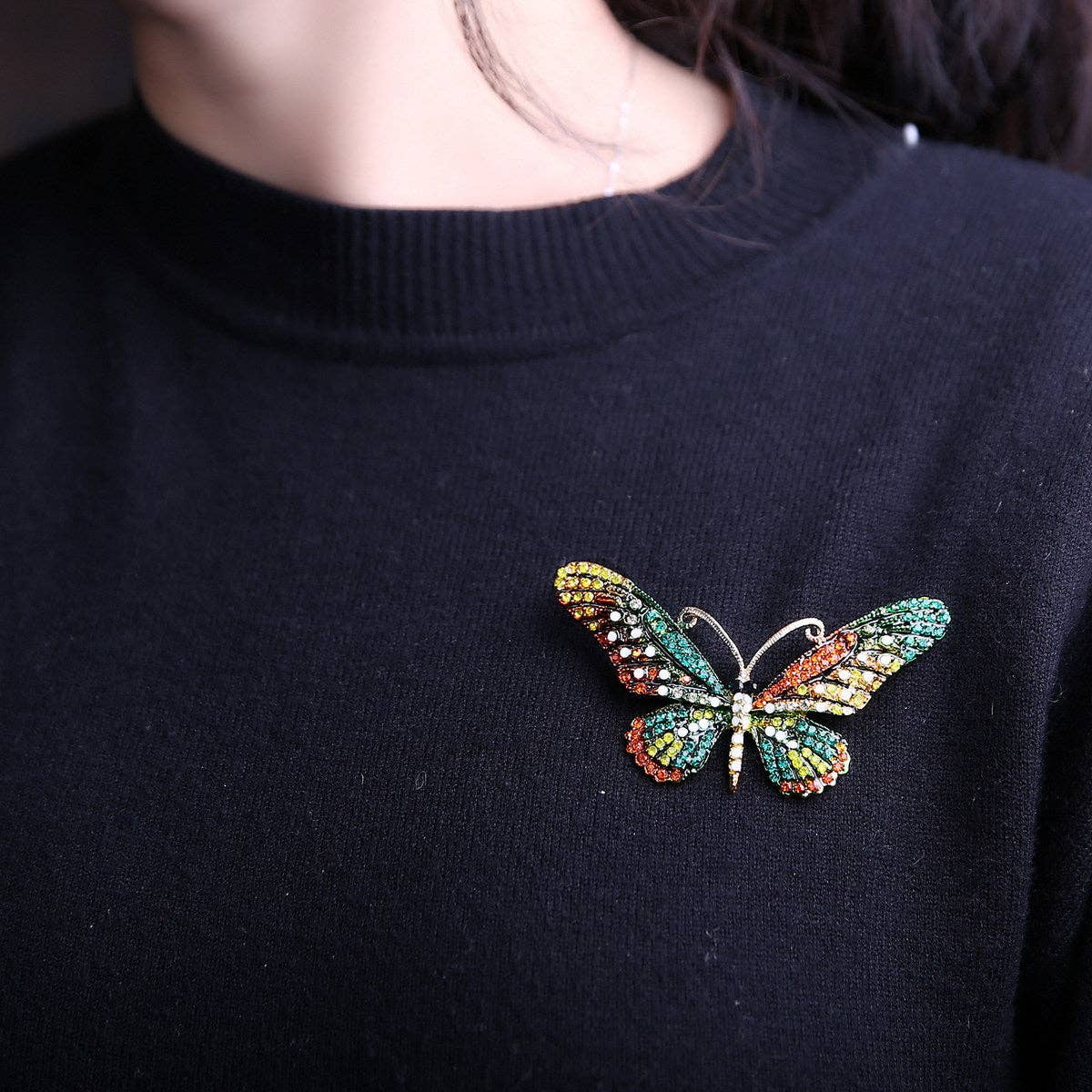 Butterfly Rhinestone Brooch