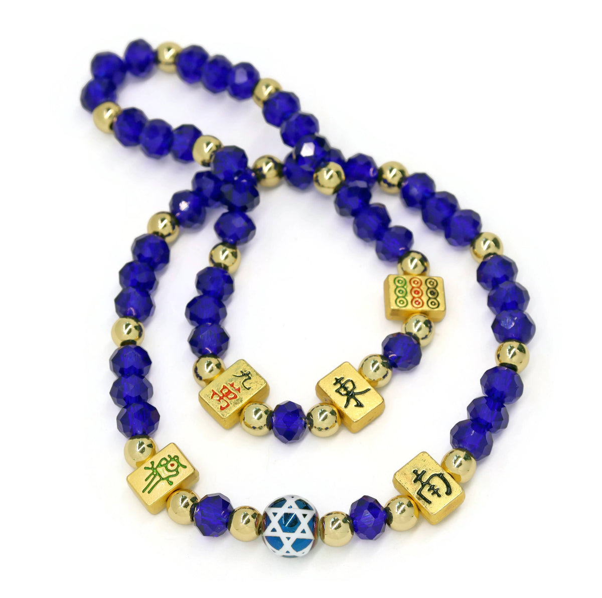 Mahjong Gold & Blue Bracelet