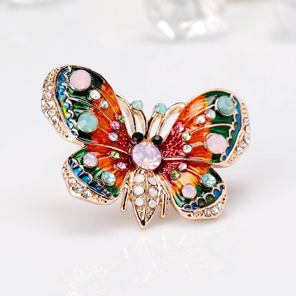 Multicolor Butterfly Brooch