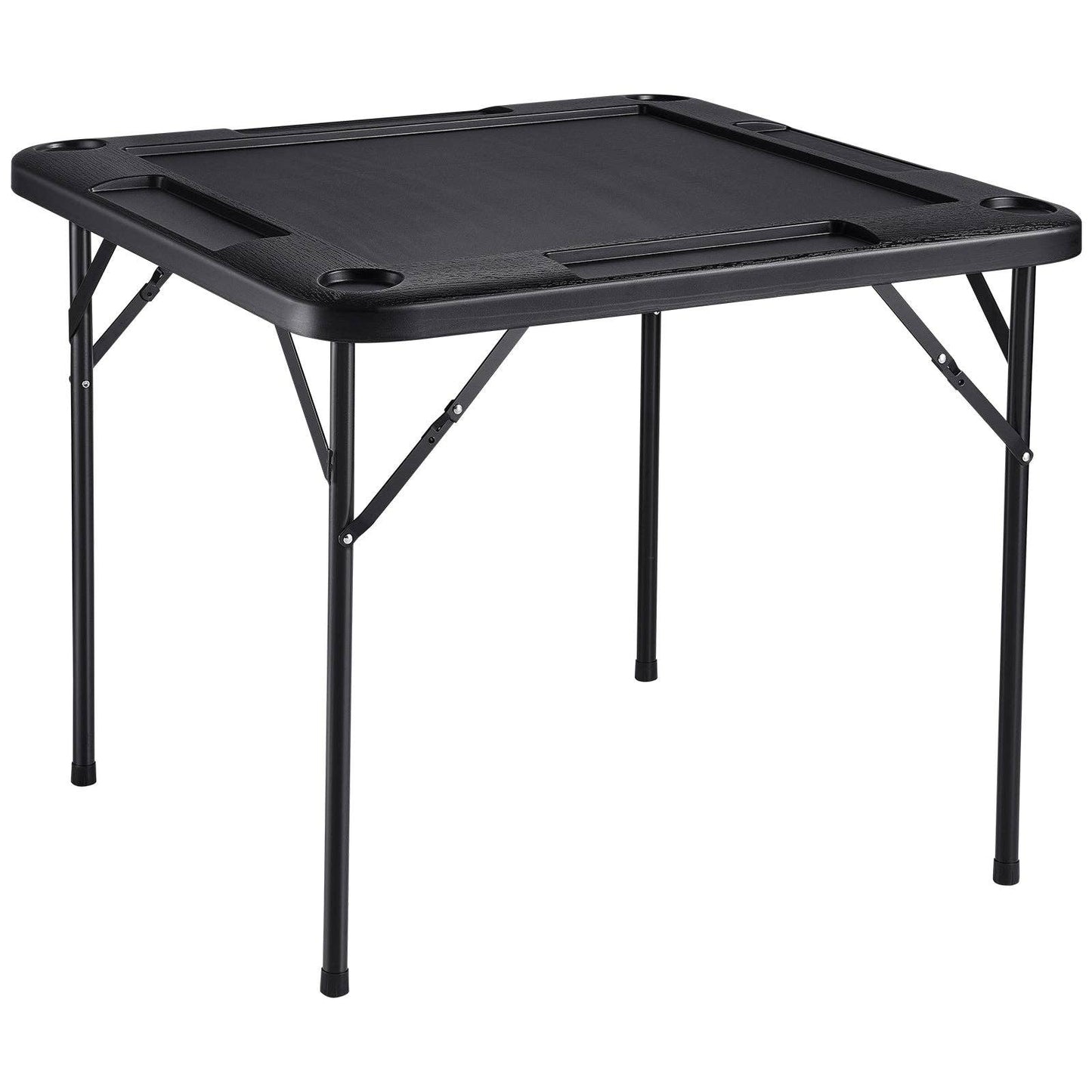 Game Table, 4 Cup Holders, Chip Trays, Black