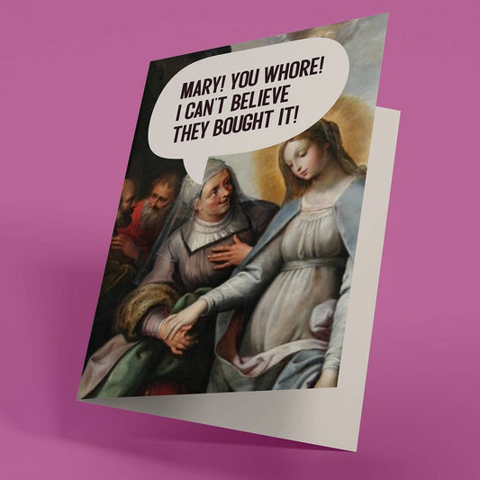 Immaculate Deception Funny Adult Christmas Card