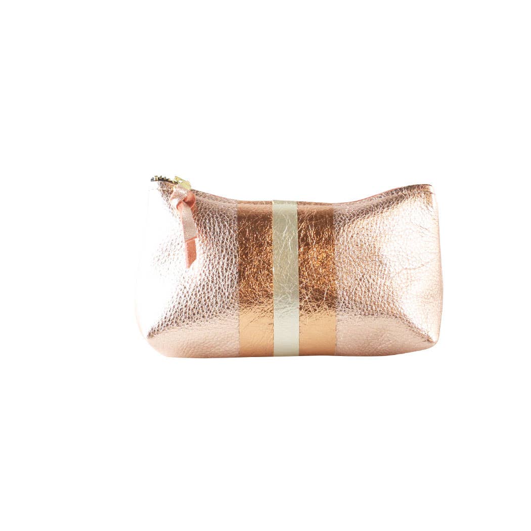 The Metallic Stripe Smaller Makeup Clutch