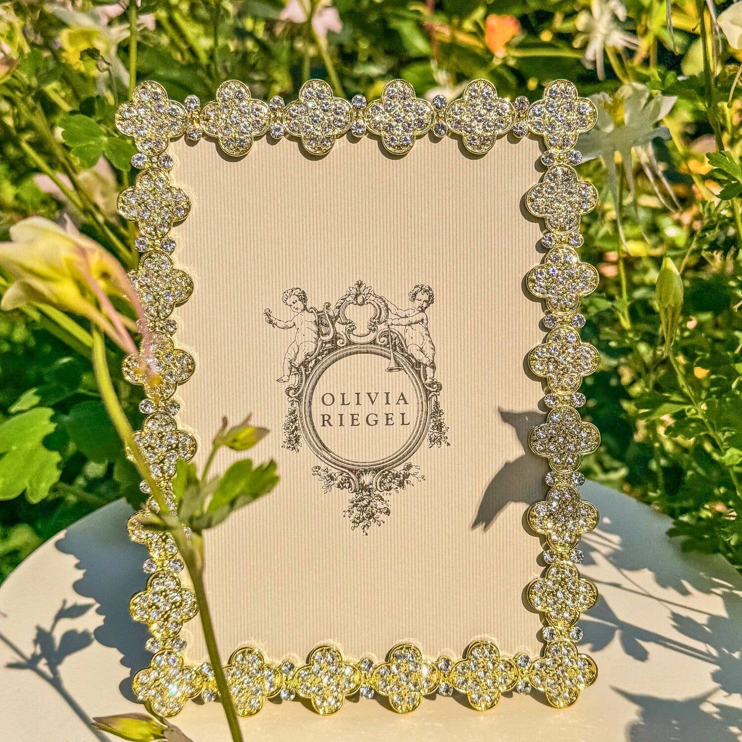Gold Pavé Clover 5" x 7" Picture Frame | Photo Frame