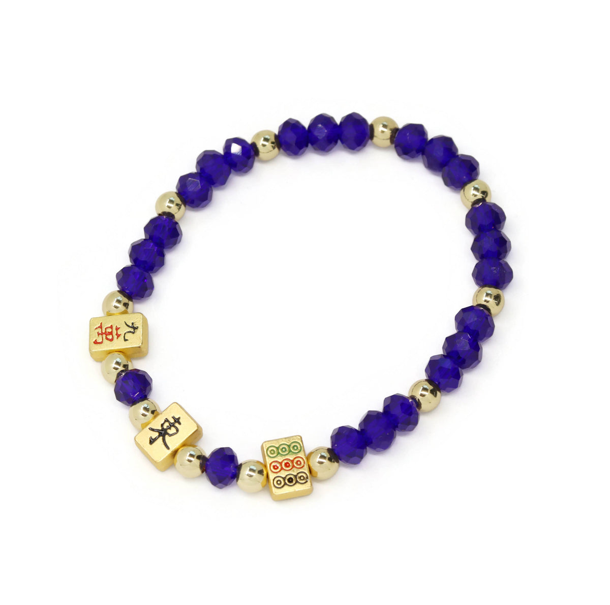 Mahjong Gold & Blue Bracelet