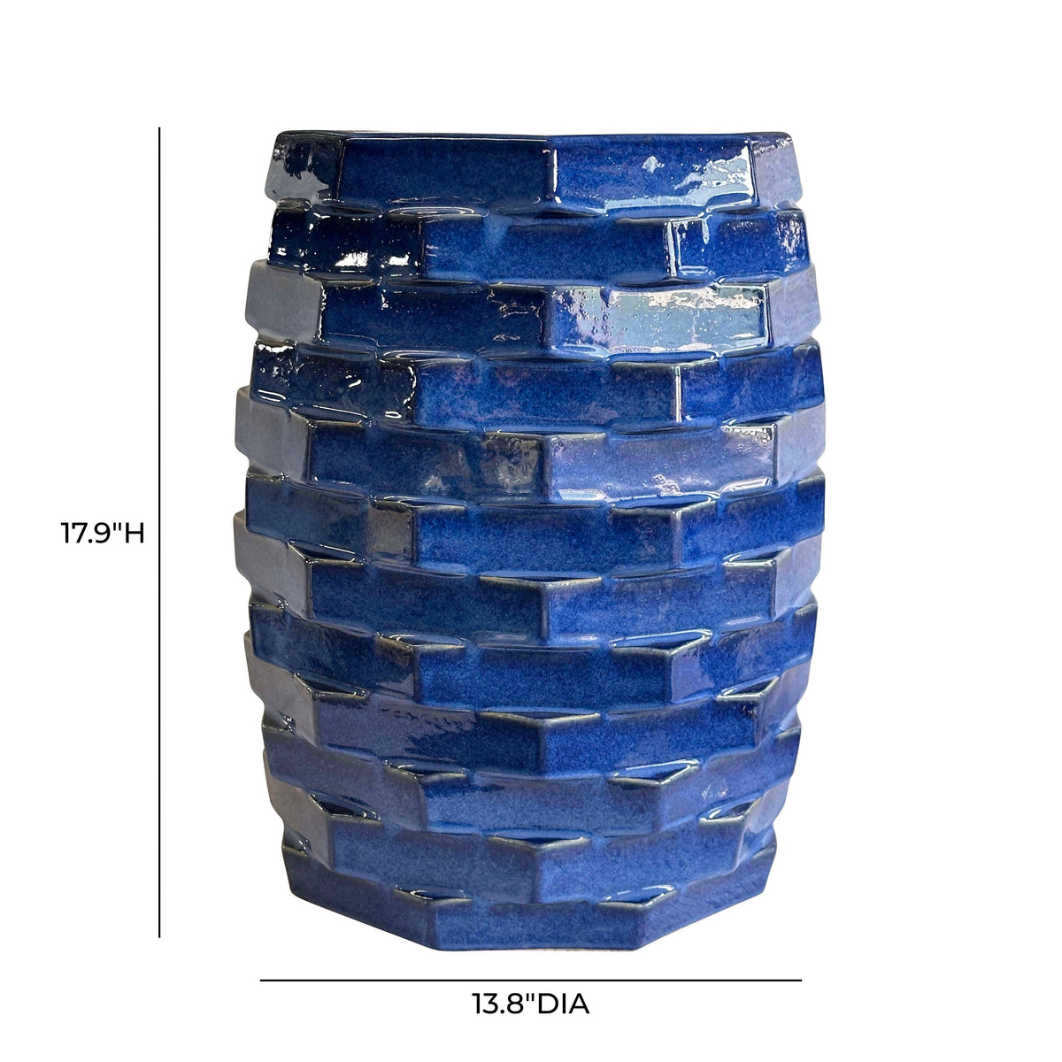 Lapis Blue Indoor/Outdoor Ceramic Side Table