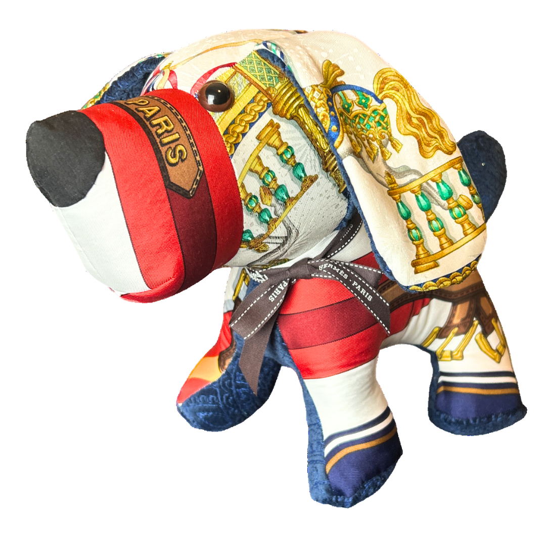 Hermes Sangles Vintage Silk Scarf Loyal Puppy (One of a Kind)