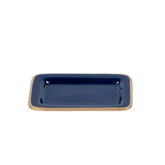 Gracie Enameled Tray (Indigo Blue)