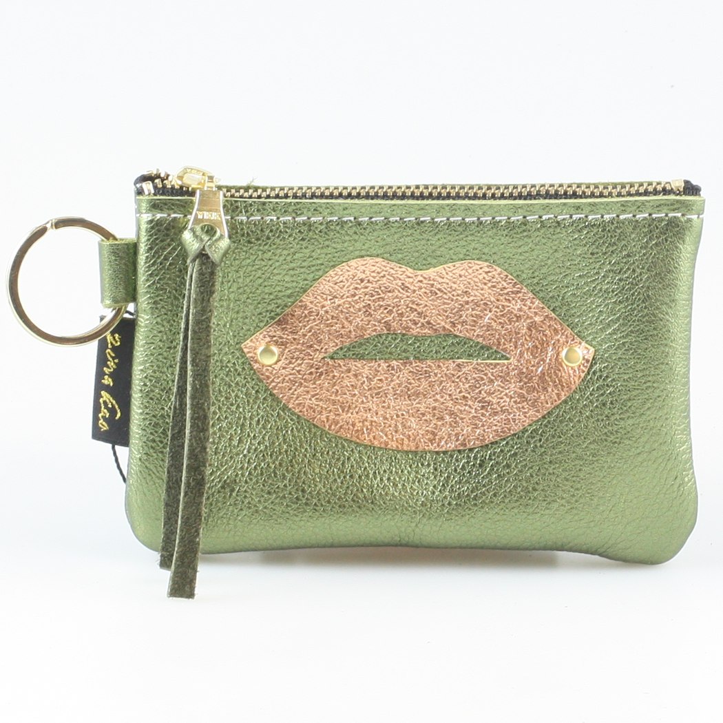 The LIPS Appliqué Clutch/Makeup Bag