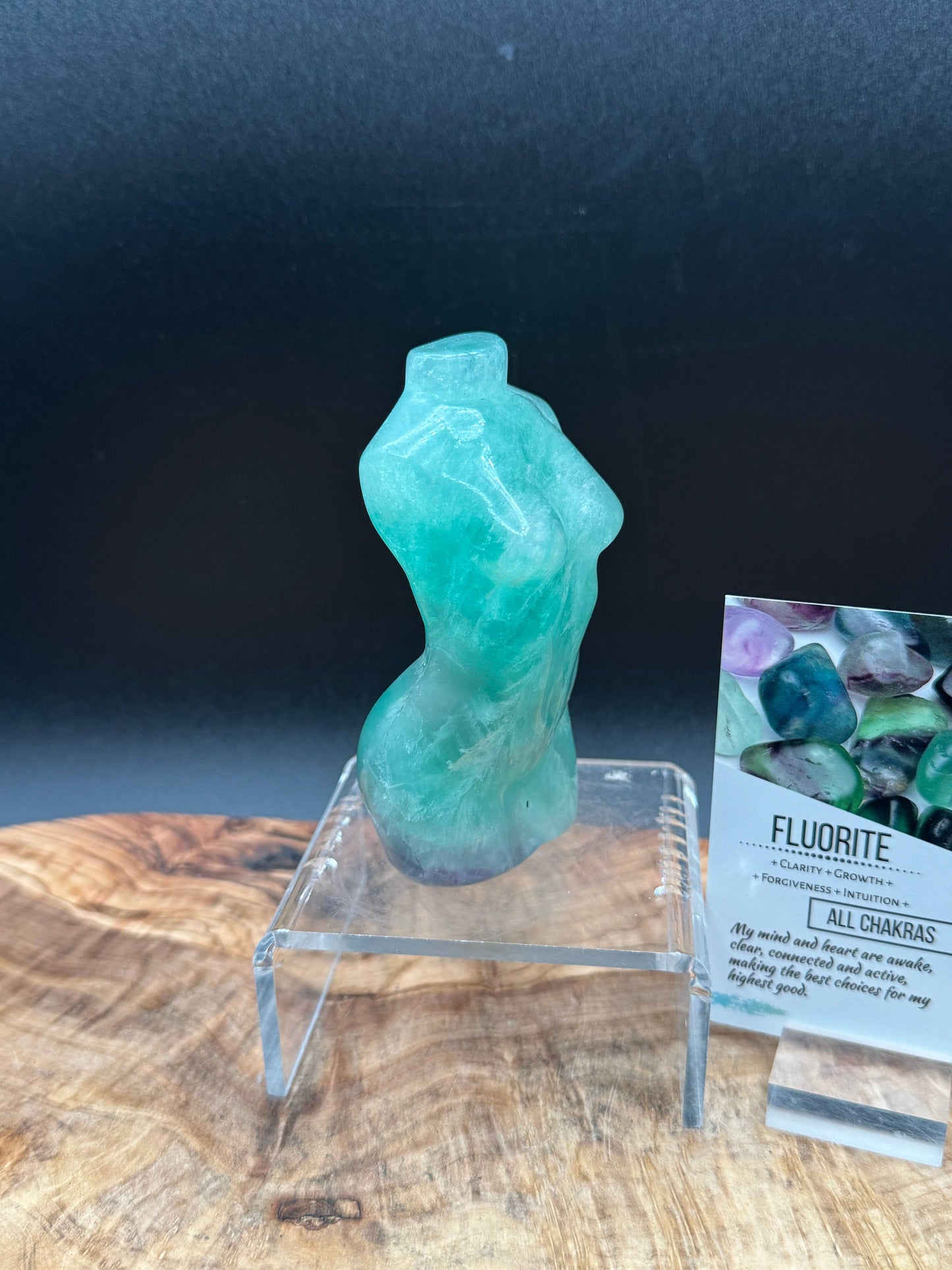 4.1" Fluorite Women Goddess Lady Body Carving L156