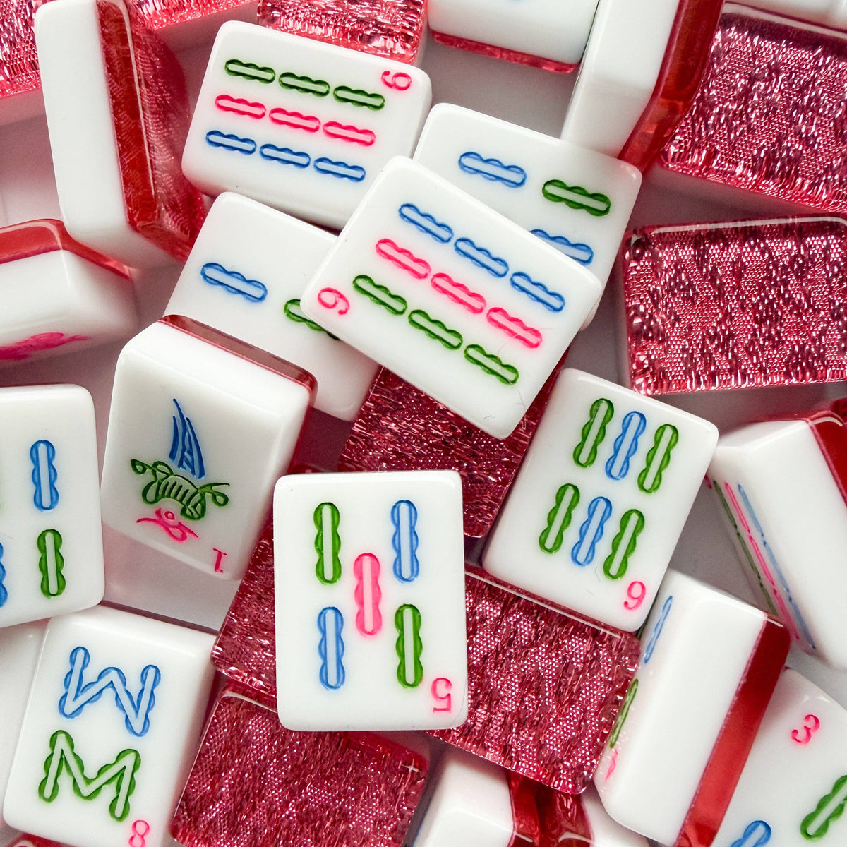 Glitter Sparkle Pink American Mahjong Tile Set