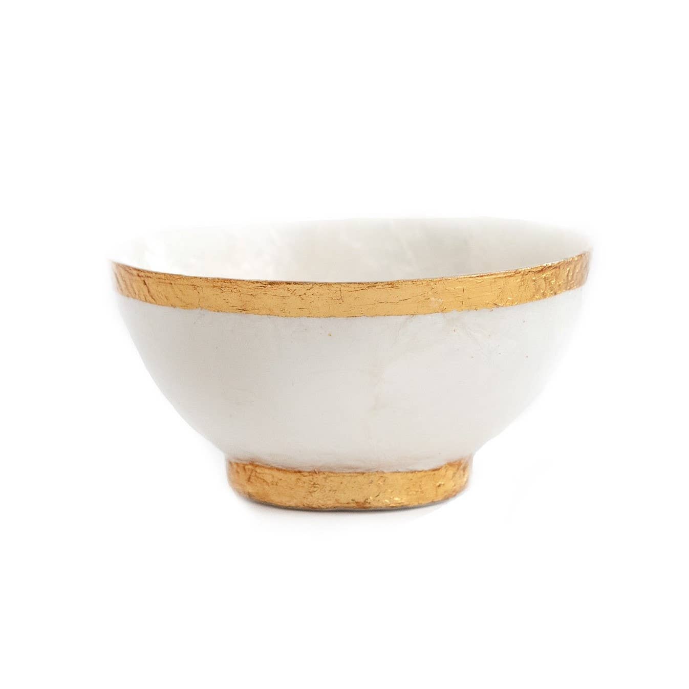 4" Round Capiz Bowl w/Gold Trim (Nat/Gold)