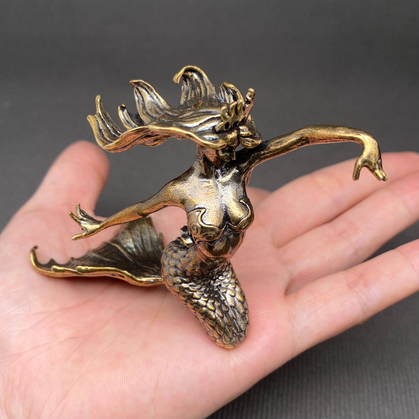 Brass Mermaid Princess Crafts Decoration Desktop Ornaments