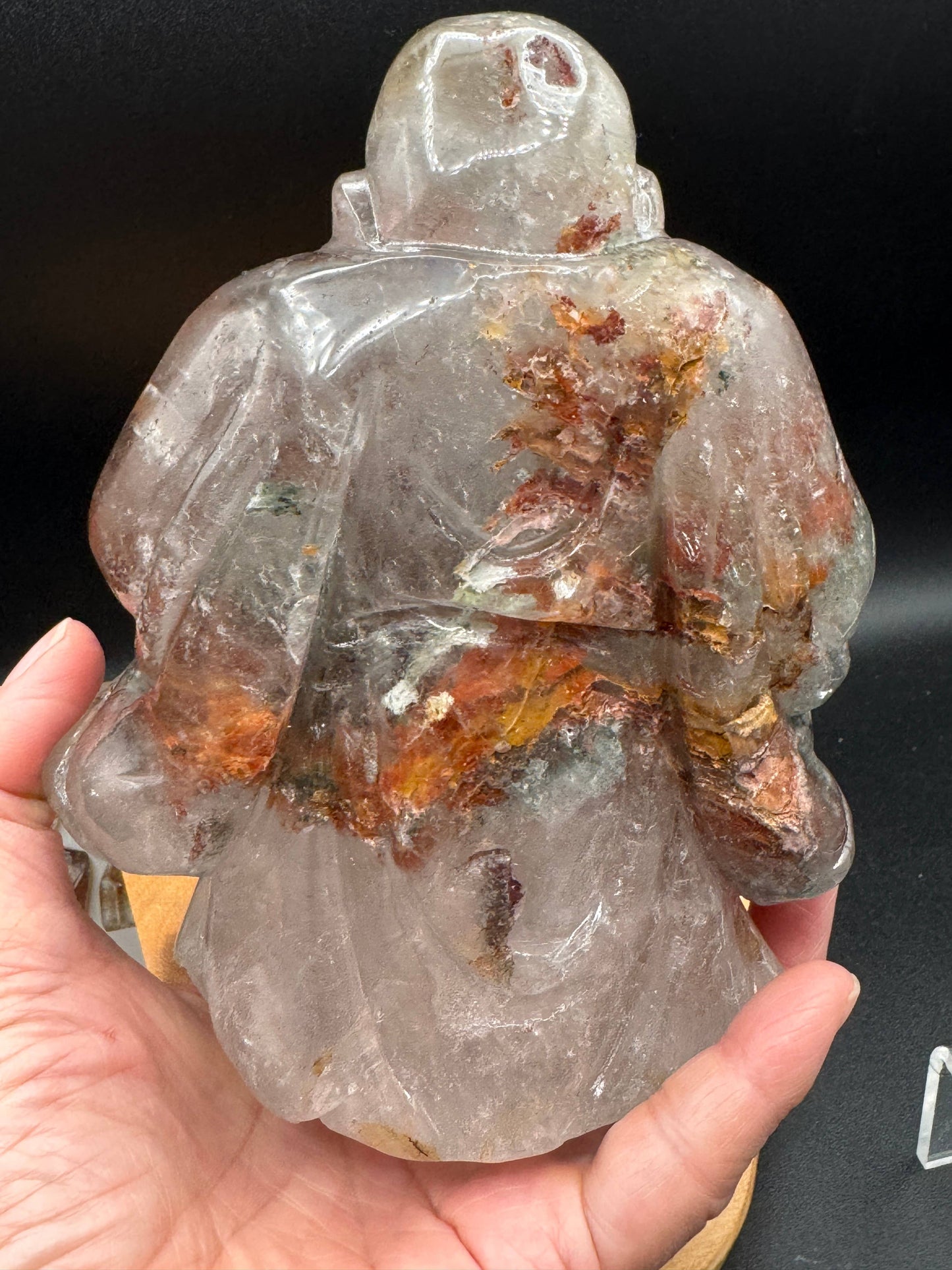 Happy Laughing Buddha Lodolite garden quartz G992