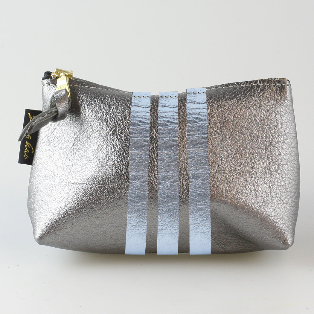 The Metallic Stripe Smaller Makeup Clutch