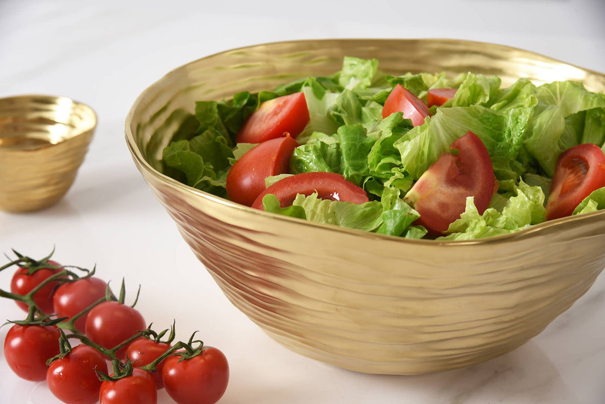 Extra Large Gold Porcelain Serving Bowl