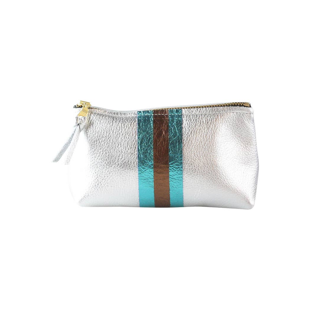 The Metallic Stripe Smaller Makeup Clutch